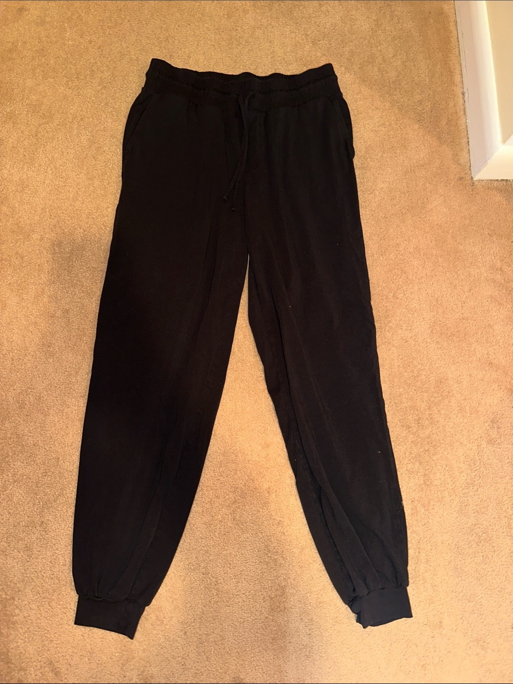 AnyBody Black Drawstring Jogger Pants